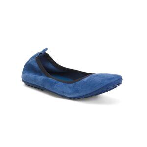 NUR ITALY Navy Made In Italy Suede Valentina Flats